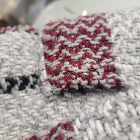 Baja Joe Hoodie XXL Red Stripe Knit Mexican Poncho Style Kangaroo Pocket - Picture 4 of 7